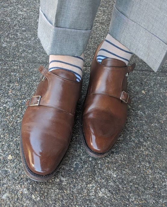 Meermin Mallorca Brown Double Monkstrap with Cleaner Conditioner