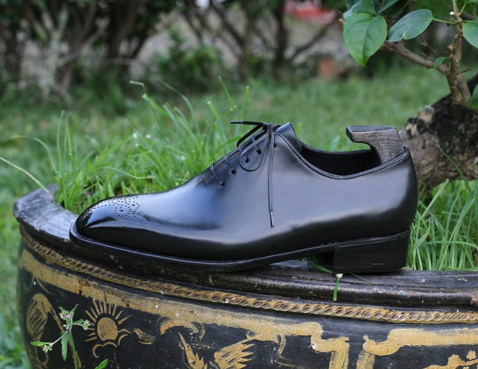 Black Oxford Wholecut Shoe
