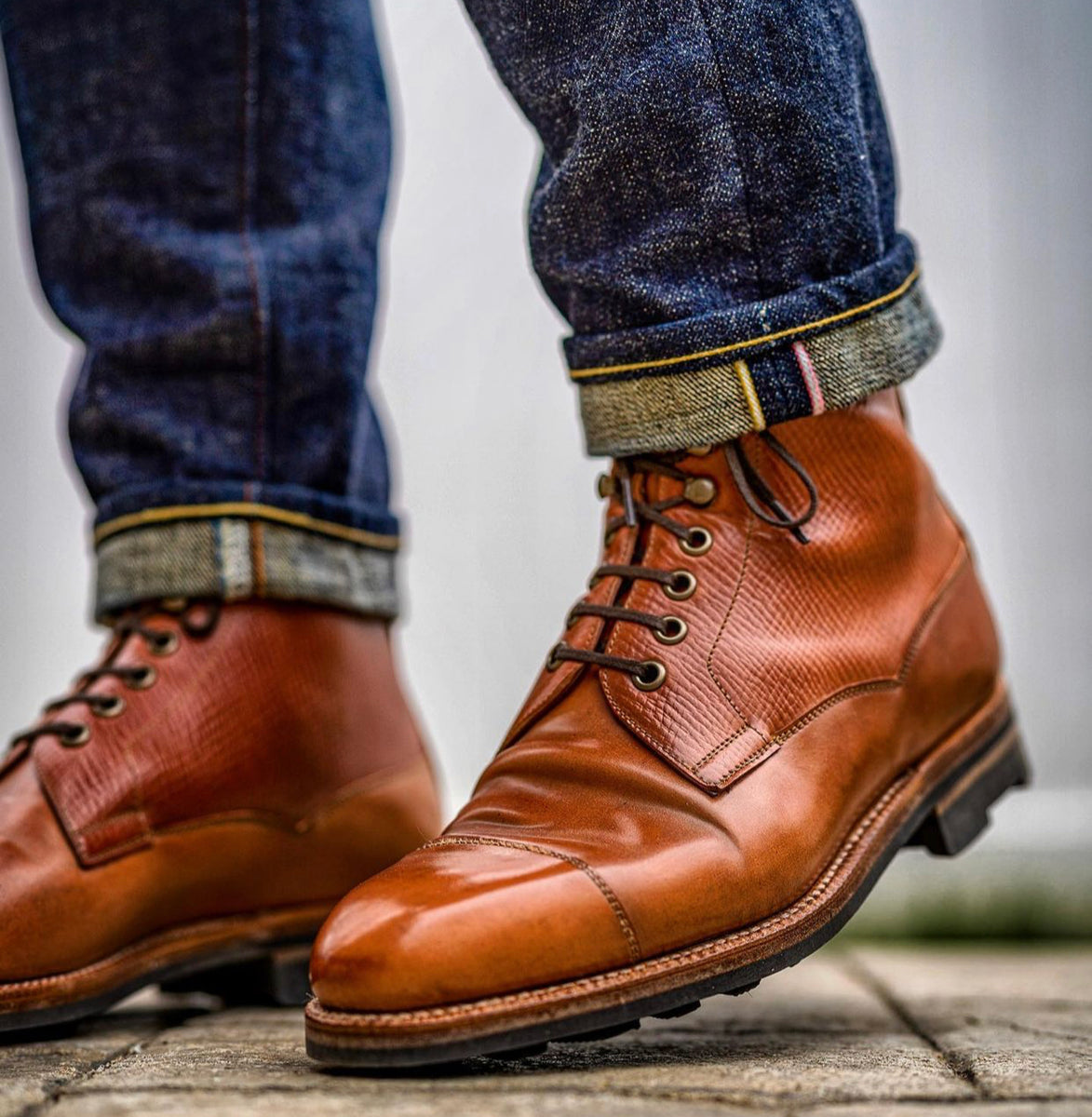 Enzo Bonafe ブラウン オックスフォードシューズ Enzo Bonafe Brown Shell Cordovan Cap Toe Derby Boot – Pure Polish