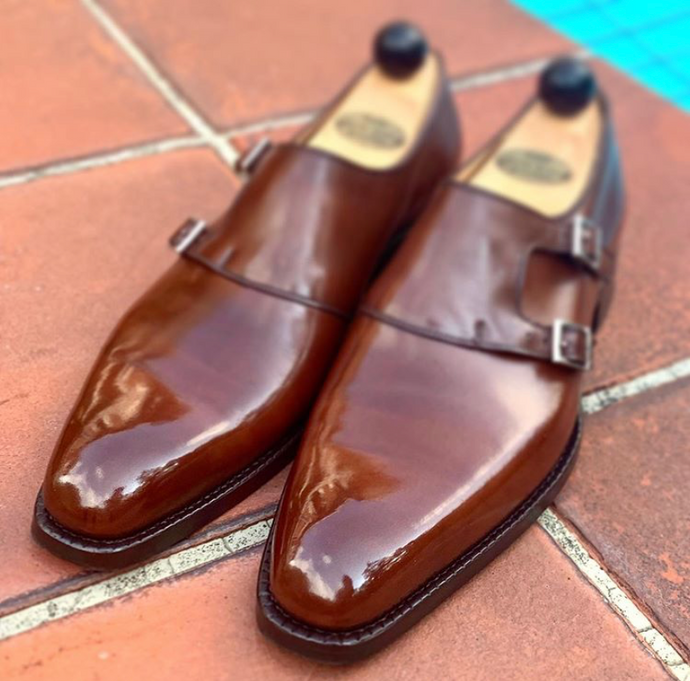 Vass Shoes Double Monkstraps Mirror Shine with High Shine