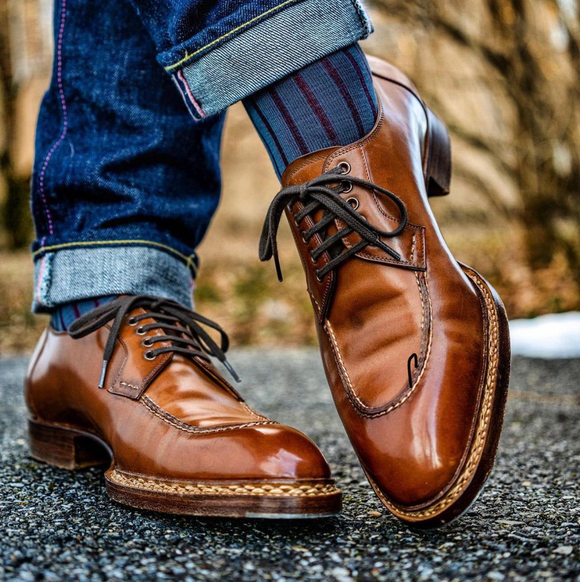 マロン Saint Crispins Brown Mod633 Apron Toe Derby shoes – Pure Polish