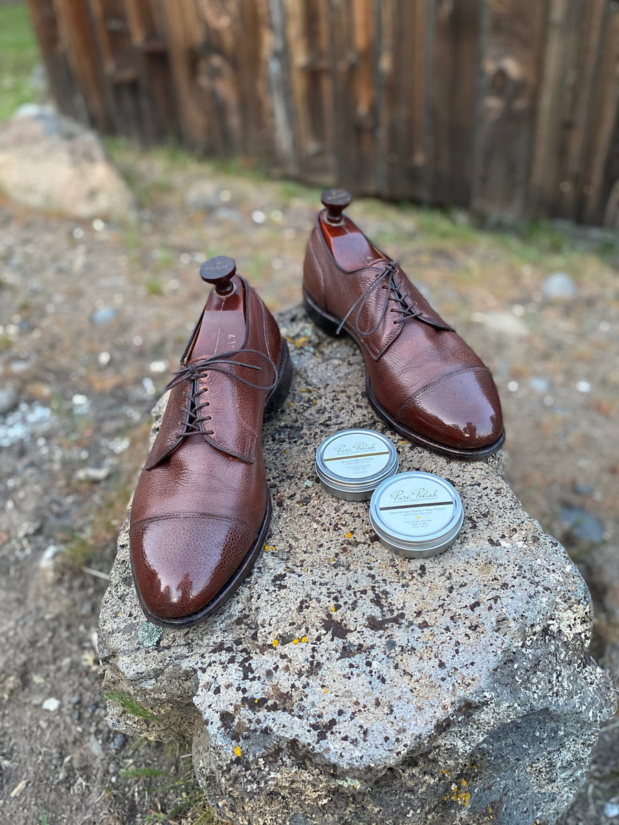 Leather shining on sale