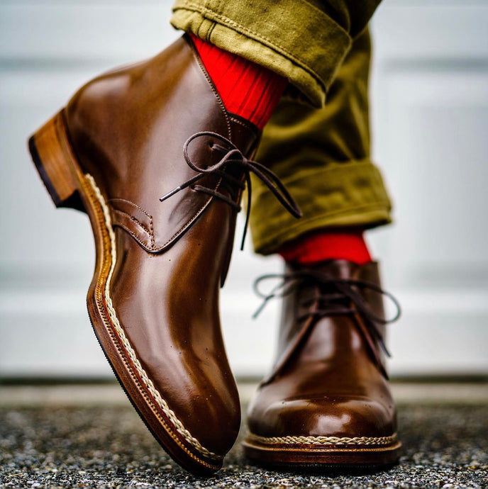 Acme Shoemaker Brown Shell Cordovan Chukka Boot