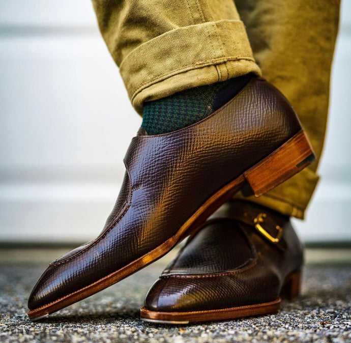 Acme Shoemaker Brown Split Toe Monk-Strap Loafer Shoe