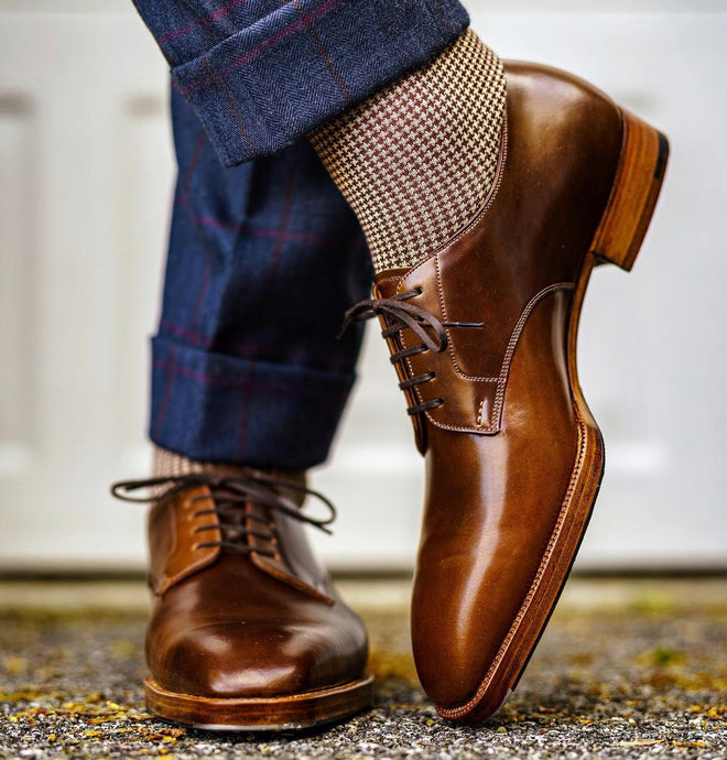 Acme Shoemaker Brown Shell Cordovan Chiseled Toe Derby Shoe