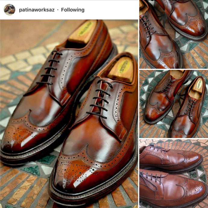 Allen Edmonds MacNeil Custom Patina Mirror Shined High Shine Pure Polish