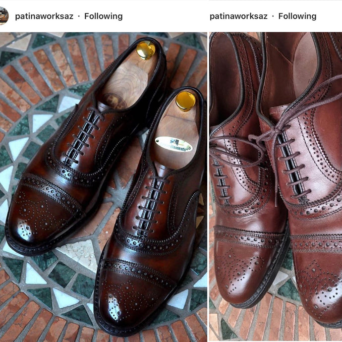 Allen Edmonds Strand Custom Patina Conditioned with Pure Polish