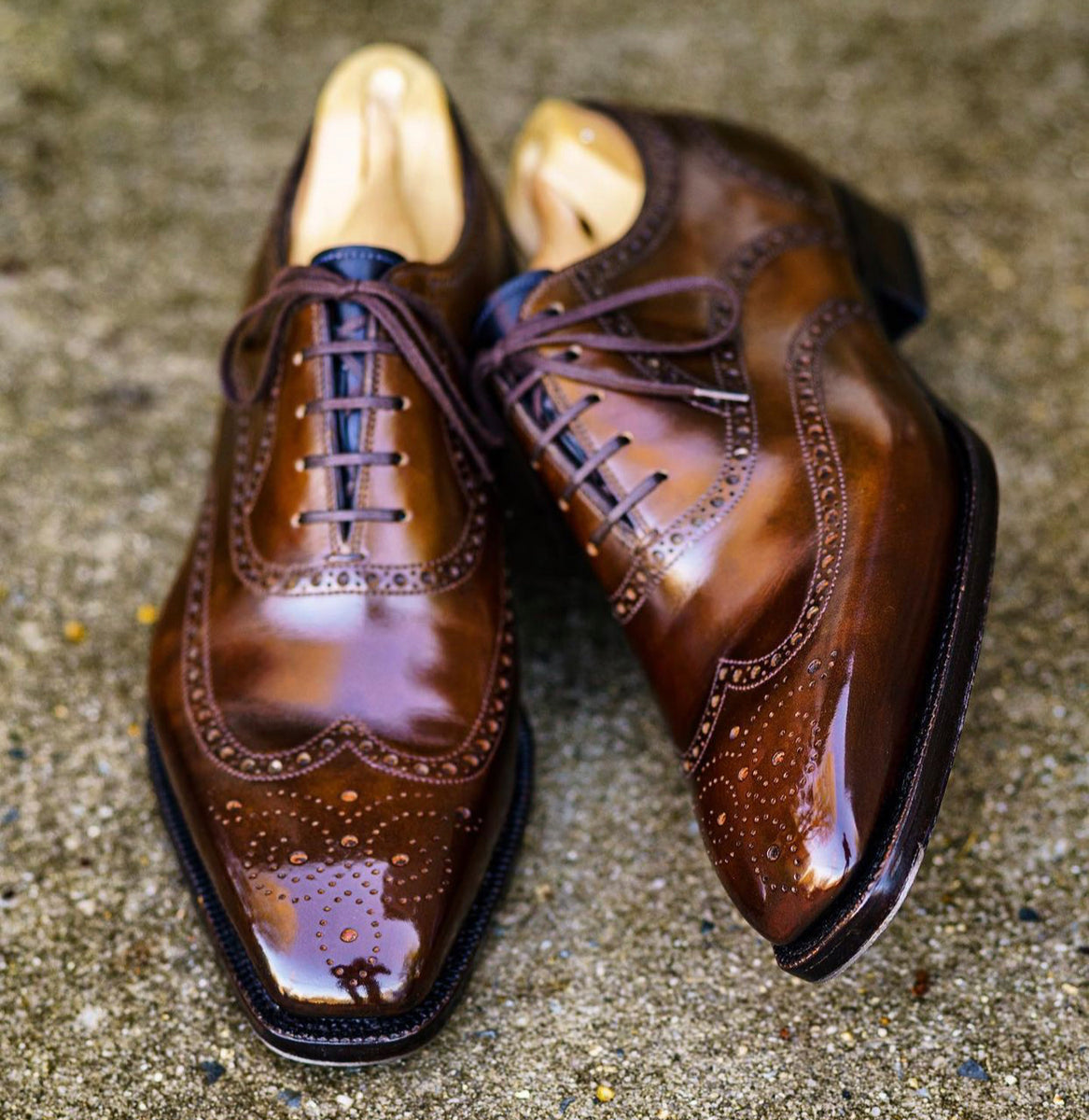 Antonio Meccariello Brown Lucius Wingtip Brogue Oxford Shoe – Pure ...