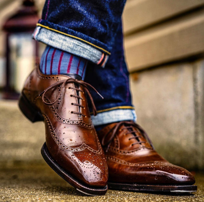 Antonio Meccariello Mid Brown Wingtip Brogue Oxford Shoe