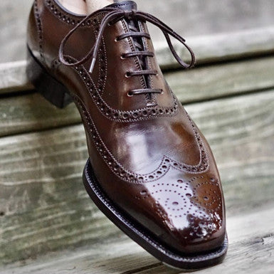 Antonio Meccariello Wholecut Faux Wingtip Brogue with High Shine Mirror Shined