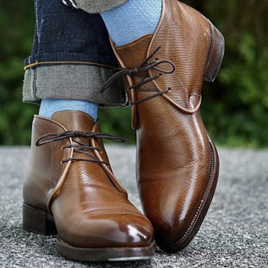 Antonio Meccariello / Yeossal Tyersall Chukka Boots in Horween Hatch Grain with Cleaner Conditioner and Cream
