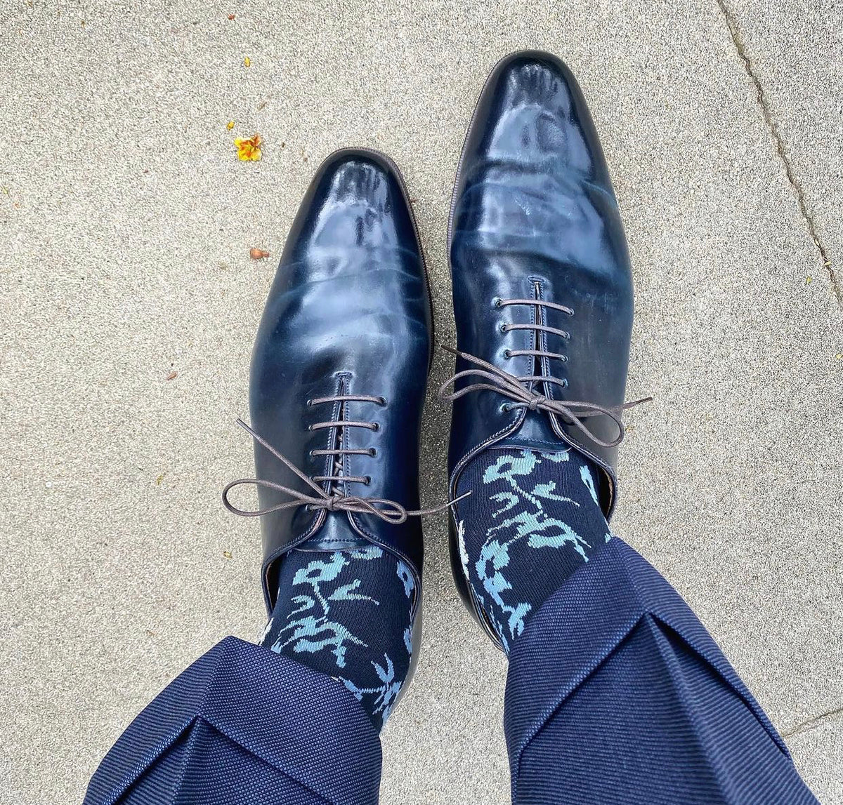 Carmina Shoemaker Navy Blue Shell Cordovan Wholecut Oxford Shoe – Pure ...