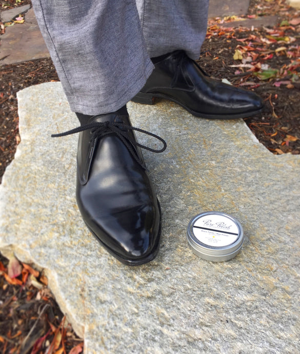 Applying Paste/Wax Polish - Step 2 on Men's Black Crockett & Jones Derbies