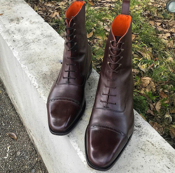 Cru Nonpareil Brown Stollmeyer Balmoral Cap Toe Boot