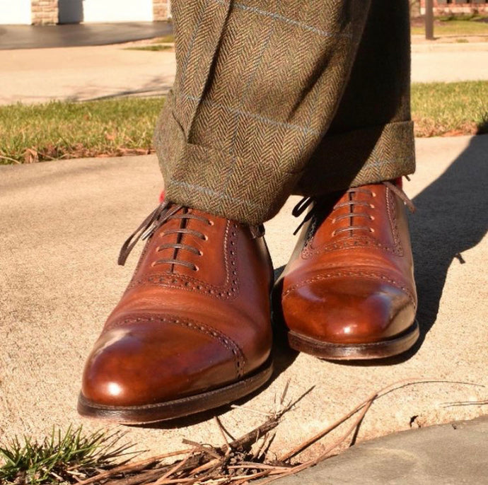 Loake Shoemakers Trinity Brown Calfskin Oxford Cap Toe Routine Care