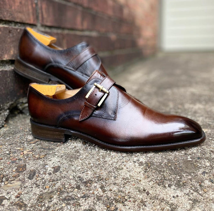 Maison Forte Brown Loafer Monk Strap Shoe