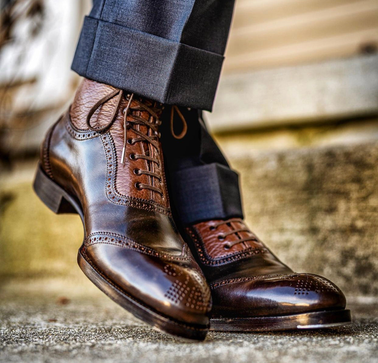 Saint Crispins Shell Cordovan 609 dark brown Oxford, U-Cap  display picture 1