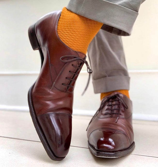 Gaziano and Girling Brown Cap Toe Oxford Shoe