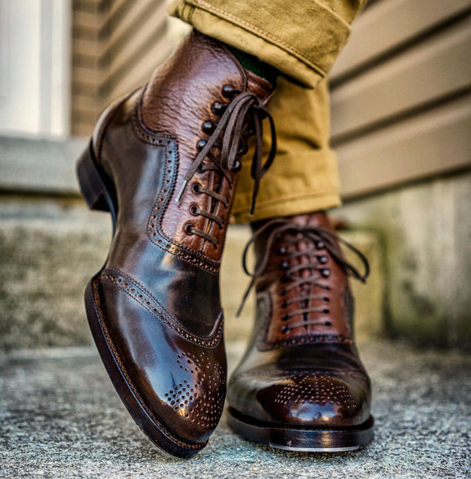 Saint Crispins 609 Dark Brown Shell Cordovan Mod515 Oxford U-Cap Boot