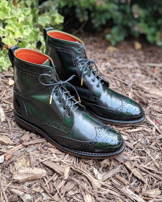 Wingtip Wednesday – Custom Green Allen Edmonds Dalton Boots
