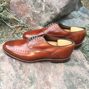 Walnut Leather Cream Polish used to shine up these Allen Edmonds Weybridge Oxfords on a rock